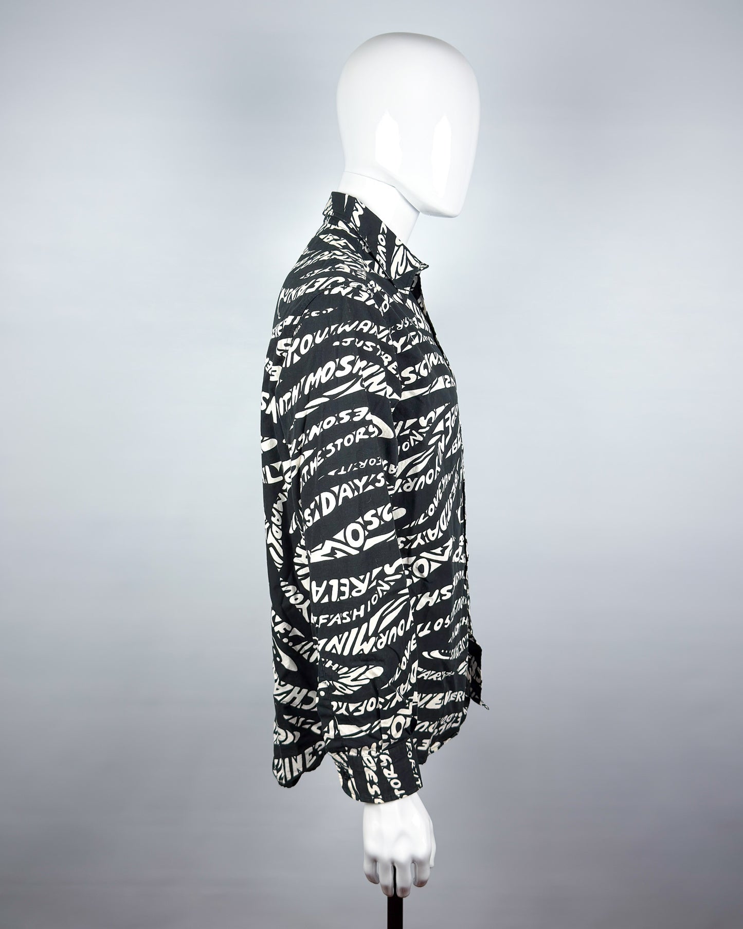 Moschino Jeans 90’s ‘Just be you’ Long Sleeve Shirt - Black & White - Size: M