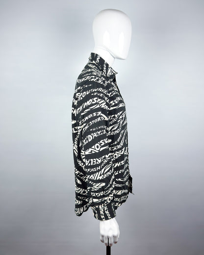 Moschino Jeans 90’s ‘Just be you’ Long Sleeve Shirt - Black & White - Size: M