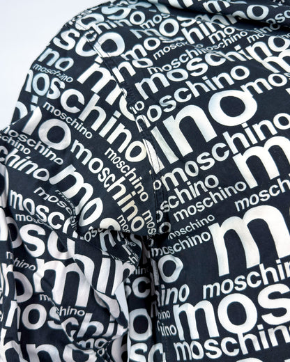 Moschino Jeans 90’s ‘All over’ Print Button-up Long Sleeve Shirt - Black & White - Size: M