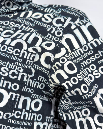 Moschino Jeans 90’s ‘All over’ Print Button-up Long Sleeve Shirt - Black & White - Size: M