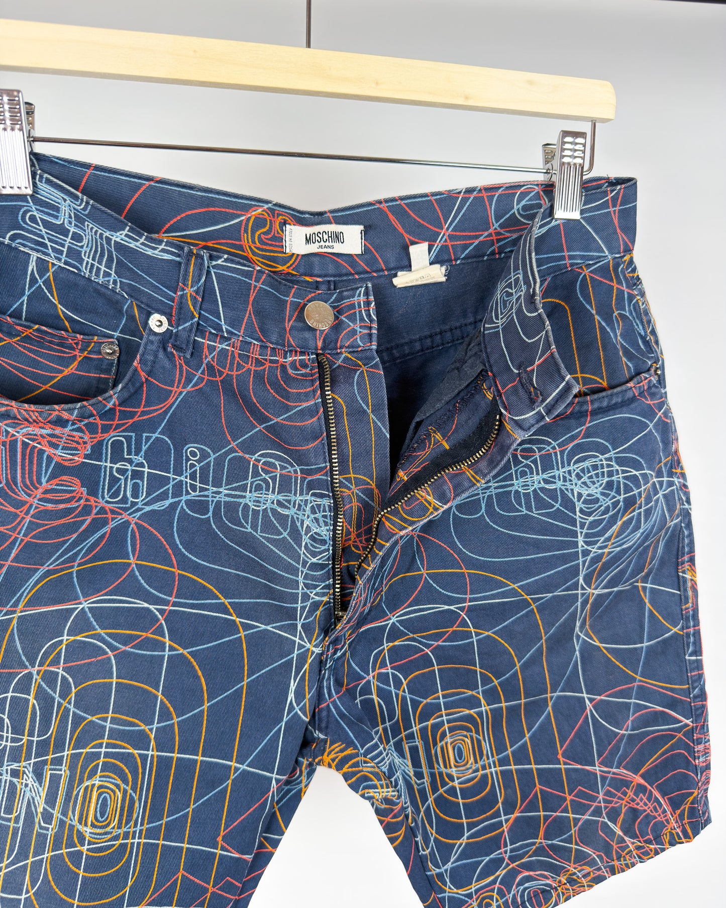 Moschino Jeans 'Millennium' 'Vibrations' Printed Shorts - Early 2000s - Vintage