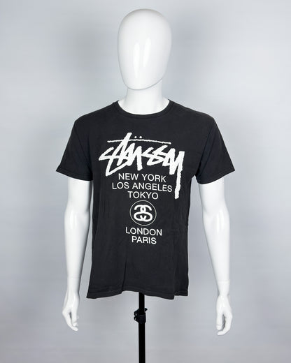 Stüssy 'World Tour' Print T-shirt - Size: Medium