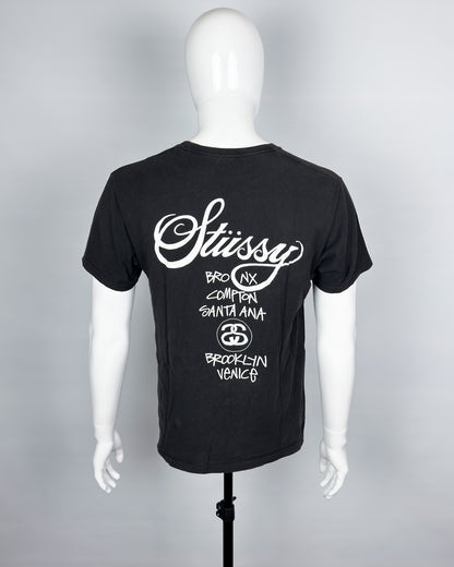 Stüssy 'World Tour' Print T-shirt - Size: Medium