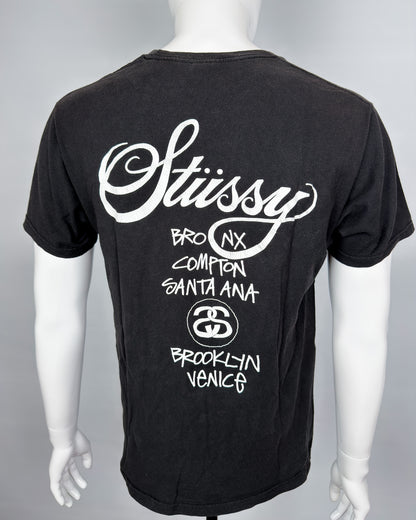Stüssy 'World Tour' Print T-shirt - Size: Medium