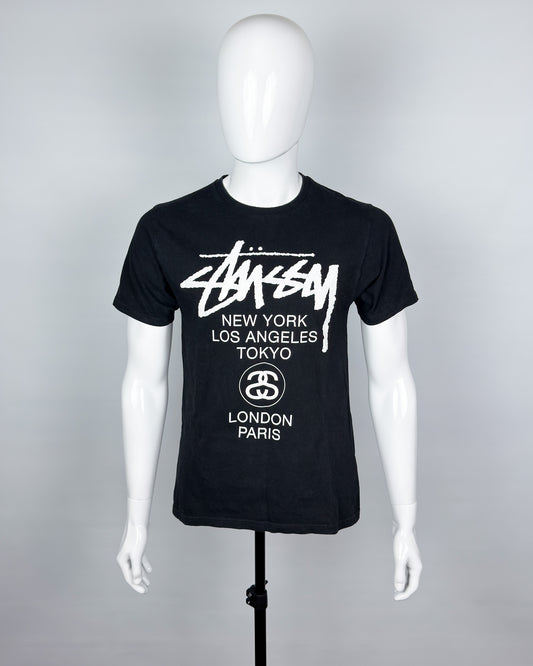 Stüssy 'World Tour' Print T-shirt - Size: Medium