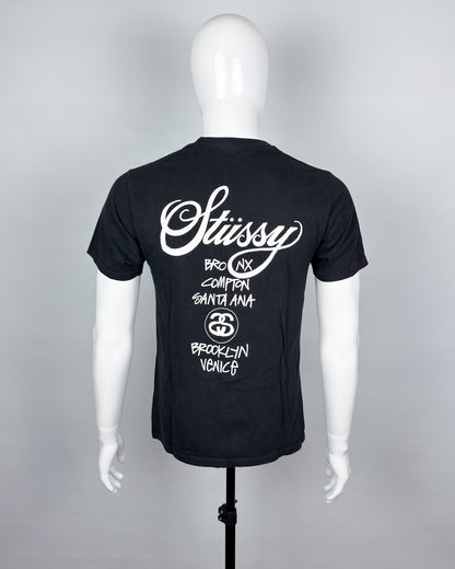 Stüssy 'World Tour' Print T-shirt - Size: Medium